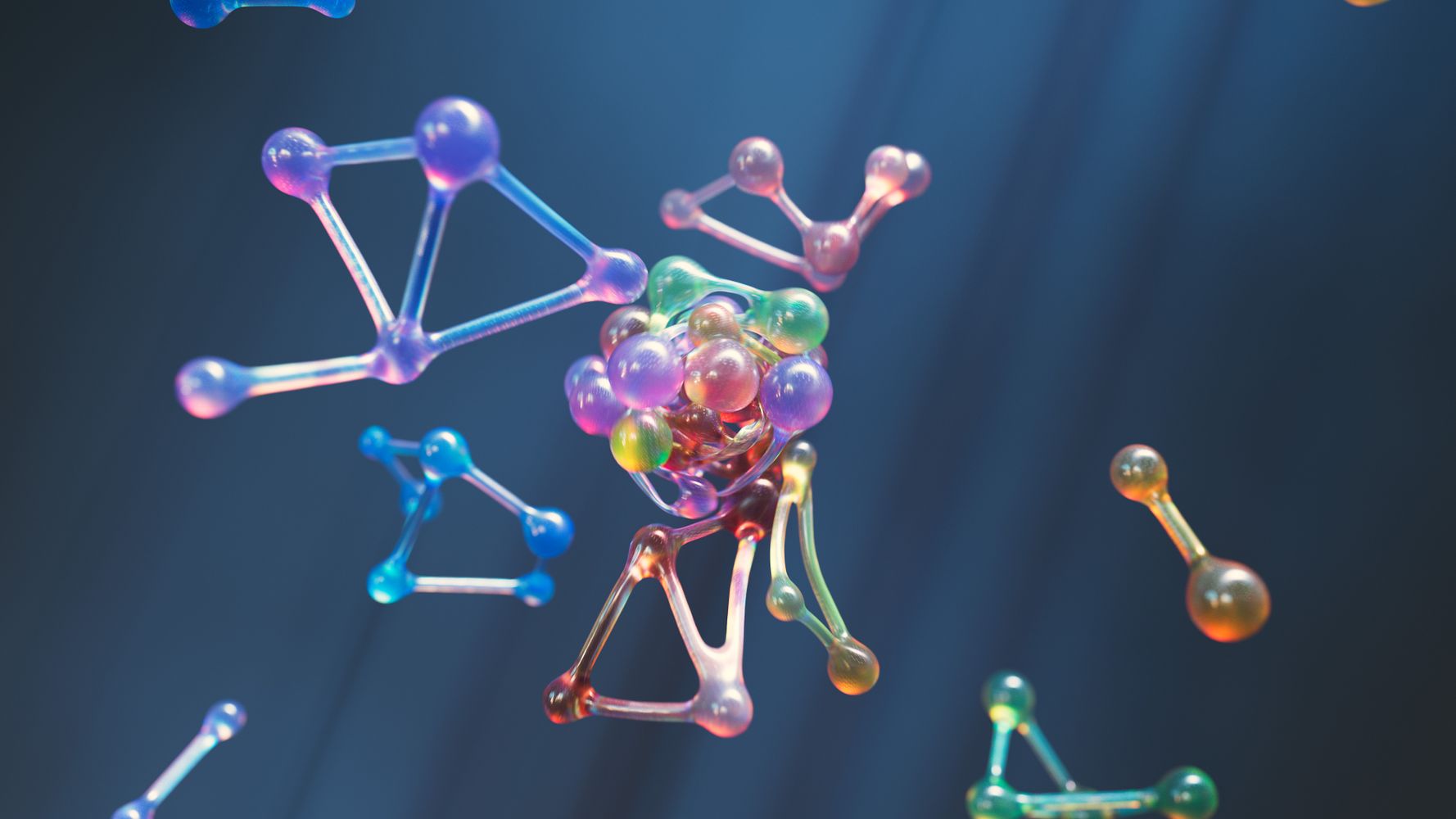 Abstract generative render — molecular node structure